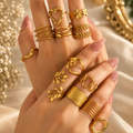 Elegant Golden Plated Ring Set for Women