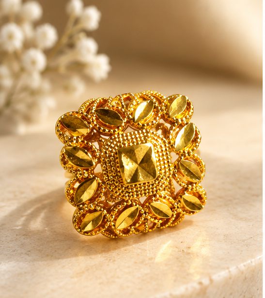 Gold Bloom Statement Ring