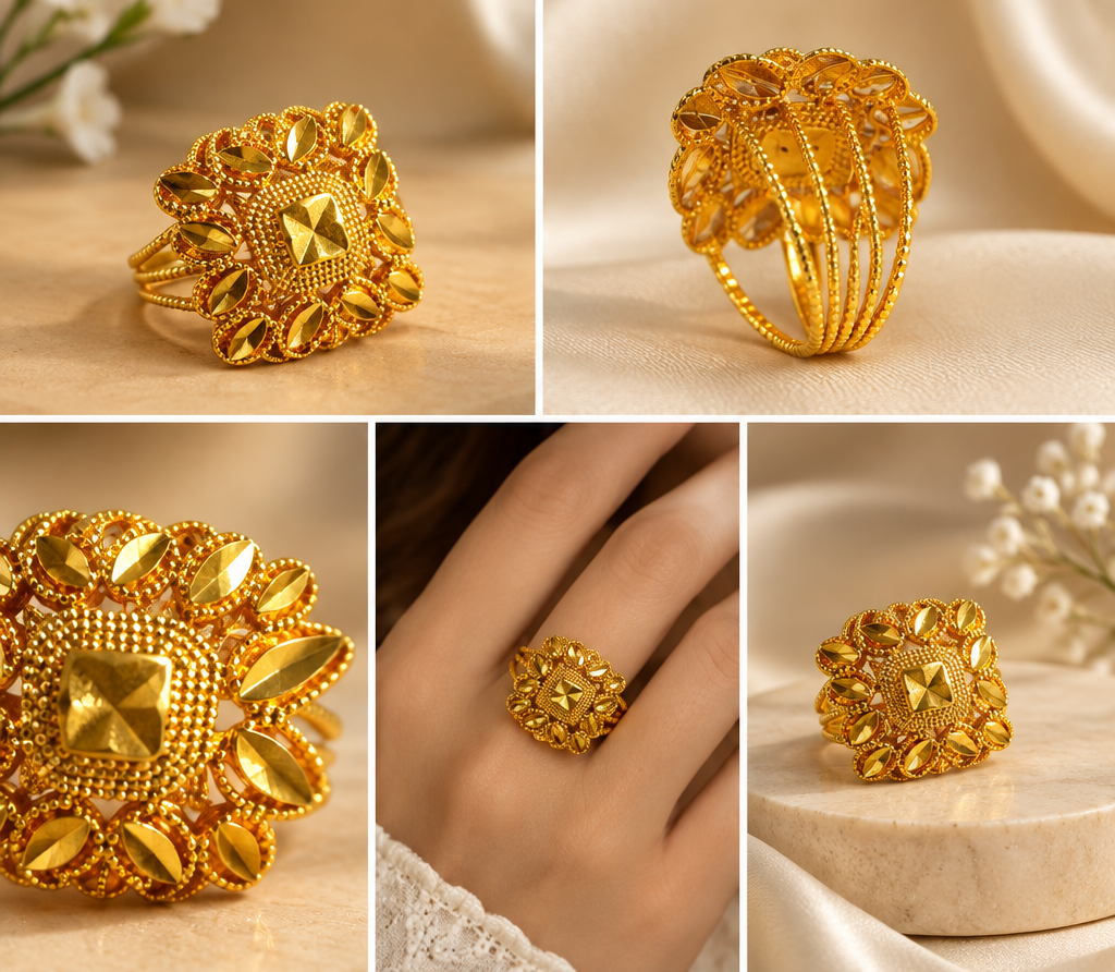 Gold Bloom Statement Ring