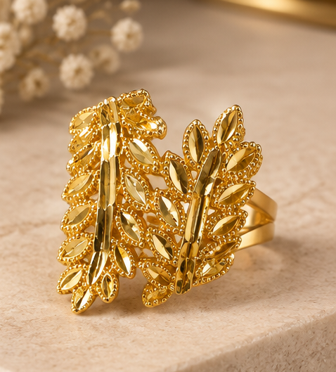 Gold Leaf Cuff Ring