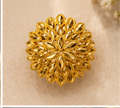 Gold Layered Petal Dome Ring