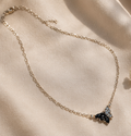 Delicate Black Butterfly Crystal Necklace