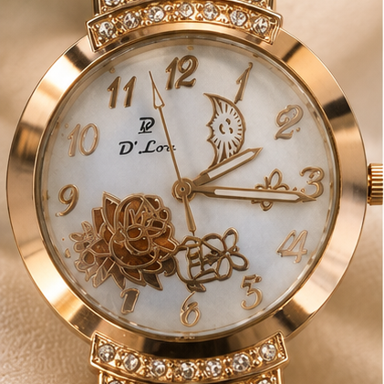 D'Lou Purple Crystal Floral Watch