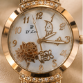 D'Lou Purple Crystal Floral Watch