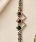 Silver Rhinestone Multicolor Gemstone Crystal Bracelet