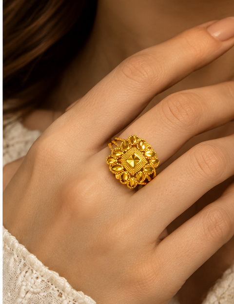 Gold Bloom Statement Ring