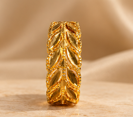Gold Leaf Band Ring