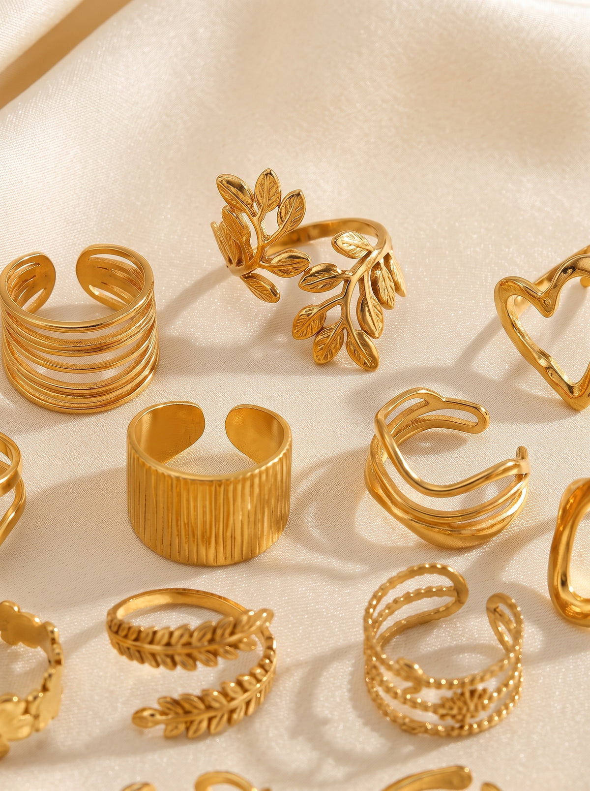 Elegant Golden Plated Ring Set for Women
