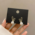 Pearl Bunny Stud Earrings