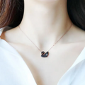 Black Swan Necklace worn by model
