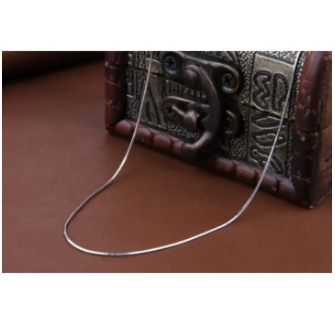 Silver Thin Snake Chain Necklace full length view