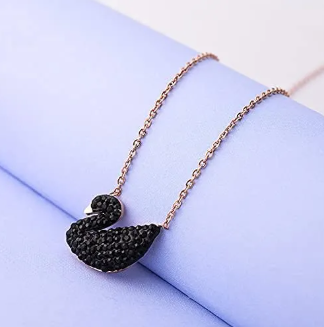 Black Swan Pendant Gold Chain Necklace